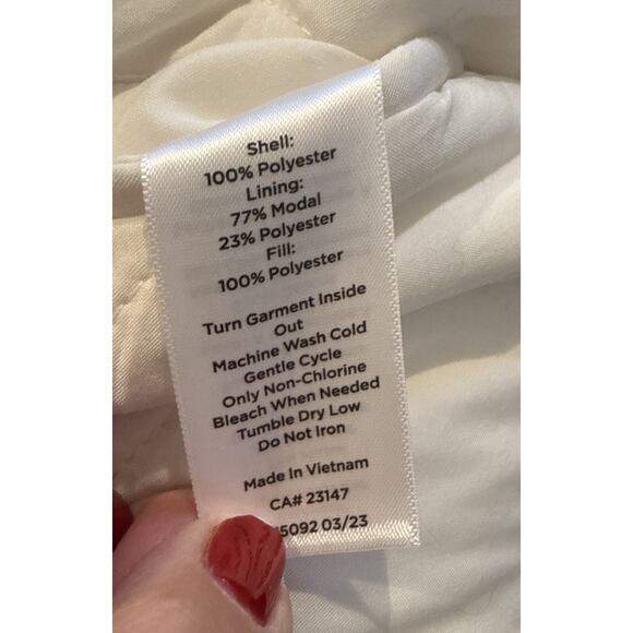 Haven Well Within Talbots White/ Ivory Reversible Sherpa Quilted Jacket Size L - Picture 9 of 9